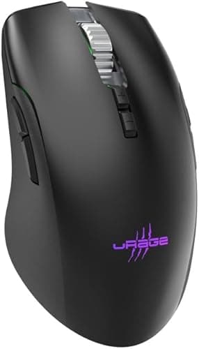 uRage Bezprzewodowa mysz dla graczy Reaper 610 Wireless (9 programowalnych przycisków, mysz do gier 16000 DPI, RGB, kliknięcia do gier TTC-Golden, 48 godzin pracy na baterii, USB-C) czarna