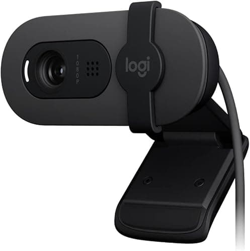 Logitech Brio 105 biznesowa kamera internetowa z Full HD i 1080p, automatyczne wyrównanie oświetlenia, USB-A, maskownica, łatwa konfiguracja, kompatybilna z Windows, macOS, ChromeOS - grafitowa