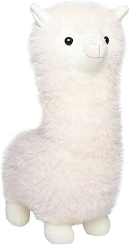 Przytulanka w kształcie alpaki, 28 cm, stojąca, biała, przytulanka alpaka, prezent dla dzieci, dziewczynek, miłośników