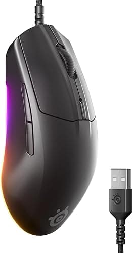 SteelSeries mysz do gier Rival 3 Gen 2 – Sensor optyczny TrueMove Core 8500 DPI – Wytrzymałość do 60 milionów kliknięć – Niskie opóźnienie kliknięć –Niska waga 77 g – Ślizgacze 100% PTFE – RGB -Czarna