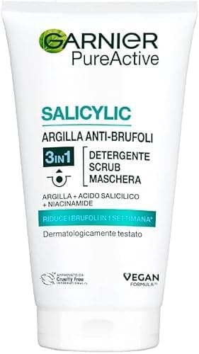 Garnier Czysta Skóra 3w1 Żel myjący peeling maseczka, cera tłusta z niedoskonałościami, 150 ml