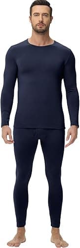 Zestaw bielizny termicznej dla mężczyzn kalesony z podszewką polarową warstwa bazowa z długim rękawem góra i dół dla zimowego ciepła