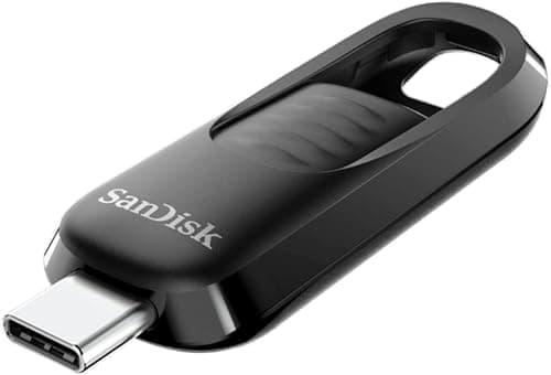 SanDisk Ultra Slider pamięć flash USB typu C 256 GB, wydajność USB 3.2 Gen 1 z wysuwanym złączem, do 400 MB/s, czarny, SDCZ480-256G-G46