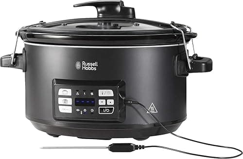 Russell Hobbs wolnowar, pojemność 6,5l, ceramiczny wyjmowany garnek, regulacja temperatury, urządzenie wielofunkcyjne, inteligentny czujnik temperatury, moc 350W, czarny matowy, Slow Cooker 25630-56