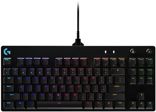 Logitech G PRO mechaniczna klawiatura do gier, przenośna konstrukcja bez klawiatury numerycznej, odłączany kabel micro USB, podświetlane LIGHTSYNC RGB 16,8M kolorów, PC/Mac, QWERTY US Intl - Czarny