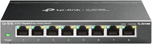 TP-Link TL-SG108E – 8-portowy gigabitowy smart switch z funkcją VLAN, QoS, IGMP, bez wentylatora, metalowa obudowa – do biura i małej firmy