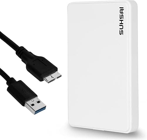 SUHSAI Zewnętrzny dysk twardy 1 TB, przenośny zewnętrzny dysk twardy 2,5", dysk twardy USB 3.0, ultracienka pamięć masowa i dysk zapasowy, dysk twardy USB kompatybilny z konsolą do gier, PC, Mac,