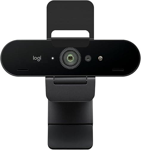 Logitech Brio 4K, logowanie biometryczne za pomocą Windows Hello, automatyczna korekcja natężenia światła, redukcja szumów, zgodność z Microsoft Teams, Zoom, Google Meet, komputerem PC/Mac