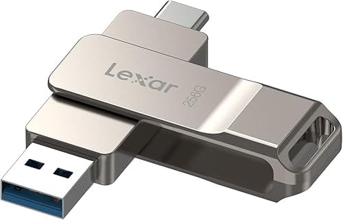 Lexar D40E Podwójny napęd 256 GB, USB 3.2 Gen 1, typ C, pamięć flash USB-C, metalowa obudowa, obrotowa konstrukcja, pendrive (LJDD40E256G-BNSNG)