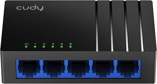 Cudy GS105D 5-portowy przełącznik sieciowy Gigabit Ethernet, rozdzielacz Ethernet, optymalizacja ruchu, Plug and Play