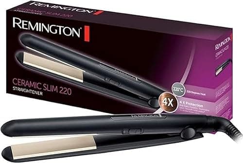 Prostownica Remington S1510 Ceramic Slim (4-krotna ochrona: antystatyczna powłoka ceramiczno-turmalinowa – równomierne rozprowadzanie ciepła, mniejsze obciążenie statyczne i jedwabisty połysk)