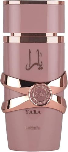 Lattafa Yara Elixir Eau de Parfum, różowy i złoty design, luksusowa szklana butelka, 100 ml perfum dla kobiet