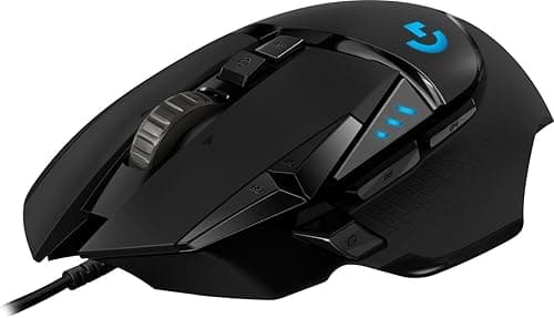Logitech G G502 HERO, Mysz do gier z podświetleniem RGB, 11 programowalnymi przyciskami oraz możliwością regulacji wyważenia za pomocą (5) ciężarków o masie 3,6 g - Czarny