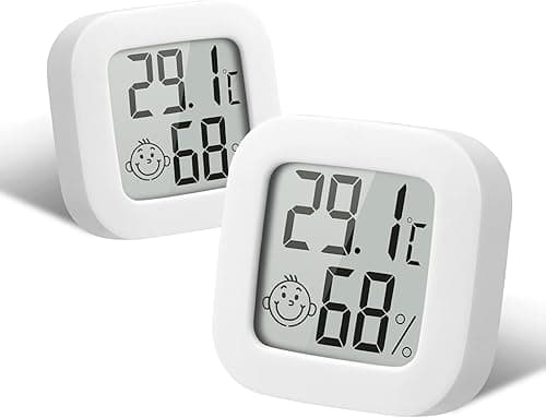 Flintronic Termometr do higrometru wewnętrznego, 2 szt., mini termometr, higrometr, wysoka precyzja, monitor temperatury i wilgotność powietrza, wskaźnik poziomu komfortu dla domu, biura