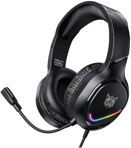 ONIKUMA X31 przewodowe słuchawki z kolorowym oświetleniem RGB dźwięk przestrzenny przewodowy zestaw słuchawkowy dla graczy PC gamingowych Xbox