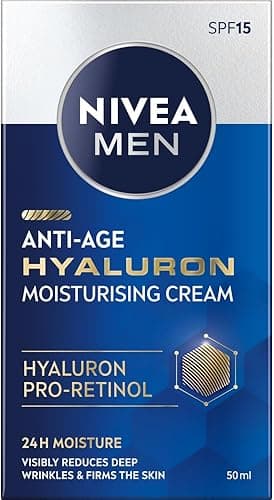 NIVEA MEN Hyaluron Przeciwzmarszczkowy krem nawilżający do twarzy dla mężczyzn z kwasem hialuronowym i pro-retinolem, 50 ml