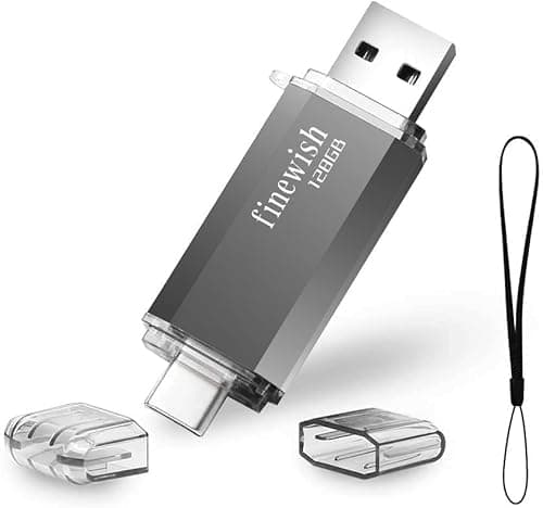 Type C Pamięć USB 128 GB, 2 w 1, Przenośny USB 2.0 Pen Drive Do MacBook Pro, Telefonów Komórkowych z Systemem Android, Padów, Laptopów i Komputerów (Kolor Szary)