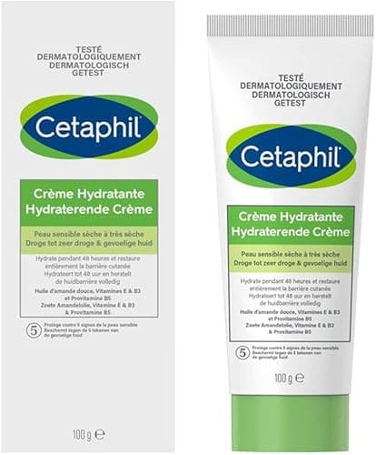 Cetaphil krem nawilżający do ciała, 100g, do twarzy i ciała, wrażliwa skóra sucha do bardzo sucha, nawilżający krem do ciała, niacynamid, pantenol i gliceryna, bez zapachu