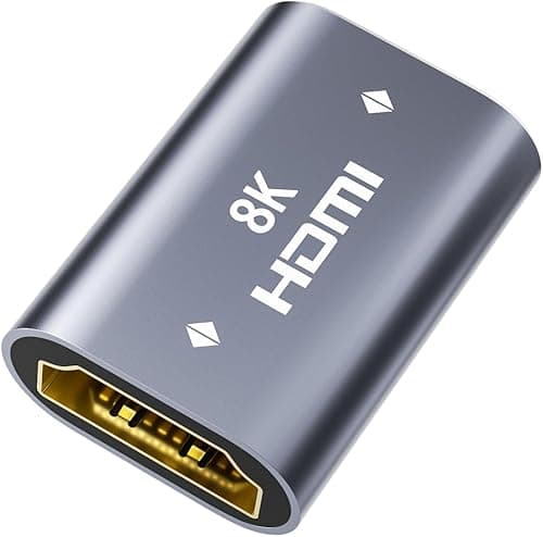 Złącze HDMI 8K żeńskie na żeńskie, aluminiowy adapter HDMI 2.1, obsługuje 8K przy 60Hz/4K przy 120Hz dla HDTV, Roku Stick, monitora, projektora, konsoli do gier