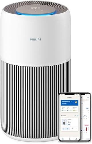 Oczyszczacz powietrza Philips Serie 2200, HEPA NanoProtect + Filtr węglowy, CADR 400m³/h do 104m², Dla alergików, Ultra cichy, Inteligentny i trwały filtr (AC2210/10)