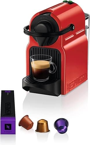 Nespresso Maszyna na Kapsułki Inissia xn1005 Firmy Krups, Bardzo Szybka Gotowość do Pracy, Automatyczne Wyłączanie, Wiśniowa Czerwień