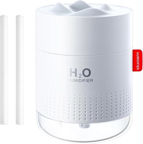 nawilżacz powietrza do sypialni, 500 ml, USB, ultradźwiękowy, cichy, przenośny, do domu, jogi, biura, 2 filtry