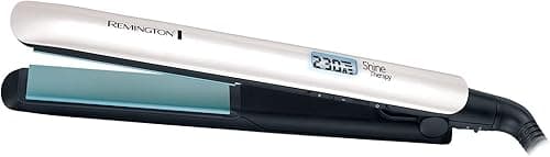 Remington prostownica do włosów, powłoka ceramiczna wzbogacona mikroskładnikami dla większego połysku, wyświetlacz LCD, 150-230°C, Shine Therapy S8500