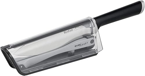 TEFAL Ever Sharp K2569004, Nóż kuchenny uniwersalny z otrzałką 16,5 cm, Nóż szefa kuchni z technologią ostrzenia