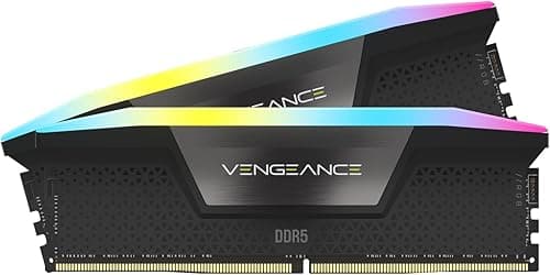 CORSAIR VENGEANCE RGB DDR5 RAM 32GB (2x16GB) 6000MHz CL38 Intel XMP iCUE Kompatybilna Pamięć Komputerowa - Czarny (CMH32GX5M2B6000C38)