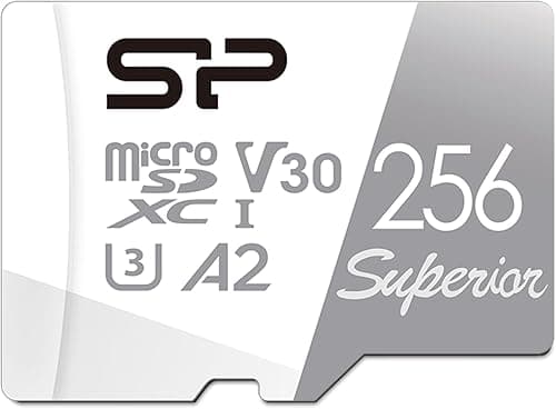 Silicon Power 256 GB Superior Micro SDXC UHS-I (U3), V30 4K A2, Compatible with GoPro Hero 9 High Speed ​​MicroSD Card with Adapter