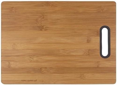 FLORINA Bambusowa deska do krojenia 23,5 x 30,5 cm, naturalna bambusowa deska kuchenna TITOLARE z silikonowym uchwytem, antybakteryjna, uniwersalna deska do krojenia sera, mięsa, owoców, warzyw