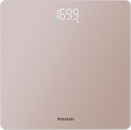 Homebuds Waga Cyfrowa, Wysoka Precyzja 0,05kg Przez Nasza Profesjonalna Fabryka Od 2001, Waga Cyfrowa do Ciala Step-on i Białą Diodą LED Dla łatwego Oglądania, 3 Baterie AAA W Zestawie, 182kg, Różowe