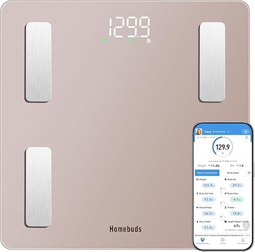Homebuds Inteligentna waga łazienkowa do masy ciała i tkanki tłuszczowej, wysoka precyzja zapewniona przez wagę, profesjonalna fabryka od 2001 roku, synchronizacja aplikacji 13 składu ciała z BMI i