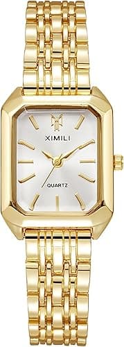 Damski zegarek kwarcowy, 32 mm klasyczne kwadratowe zegarki, wyświetlacz analogowy pasek ze stali nierdzewnej zegarek kwarcowy, moda na co dzień sukienka zegarki na rękę dla kobiet kobiet