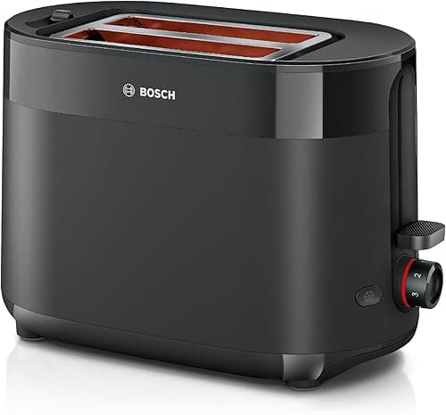 Bosch MyMoment TAT2M123 kompaktowy toster, zintegrowana nasadka do bułek, z funkcją rozmrażania, z automatycznym wyłączaniem, funkcja podnoszenia, centrowanie chleba, idealny na 2 kromki, 800 W,