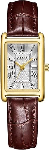 Zegarki damskie prostokątne analogowe zegarki kwarcowe dla kobiet skórzane wodoodporne modne dziewczęce zegarki na rękę klasyczne retro, eleganckie prezenty dla kobiet