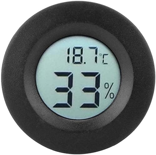 Wbudowany Termometr Pokojowy LCD z Okrągłym Wyświetlaczem, Mini Termometr Wilgotności do Domowego Pokoju Dziecięcego (Czarny)