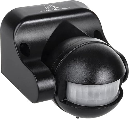 Maclean MCE358 czujnik ruchu na podczerwień 180°, czujnik ruchu PIR z czujnikiem zmierzchu, IP44, do użytku wewnątrz i na zewnątrz, zasięg do 12 m, obciążenie 300/1200 W (czarny)