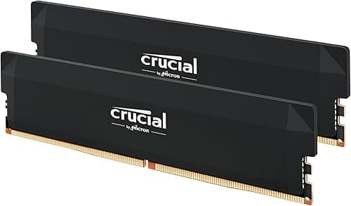 Crucial Pro DDR5 RAM 32 GB Kit (2 x 16 GB) 6000 MHz CL36, pamięć do gier do podkręcania, Intel XMP 3.0 / AMD EXPO, pamięć komputera (PC) DDR5 32 GB RAM, czarny - CP2K16G60C36U5B