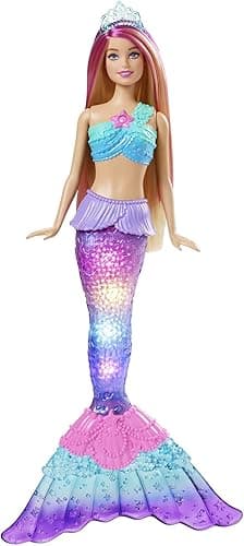 Barbie Dreamtopia Malibu Syrenka Migoczące światełka Lalka, HDJ36