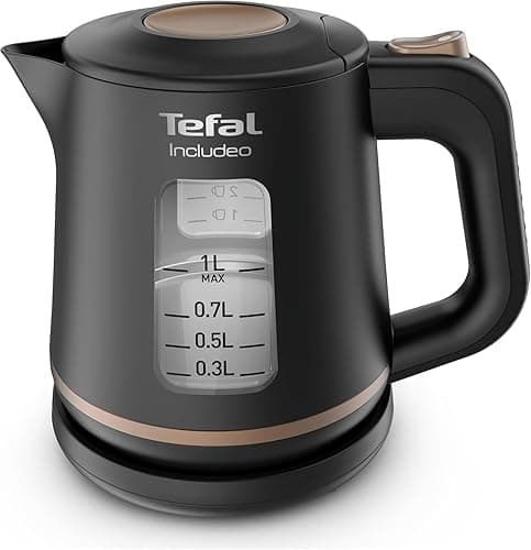 TEFAL KI533811 INCLUDEO czajnik elektryczny, duża moc 2400 W, czujnik niskiego poziomu wody, 1 L, Czarny