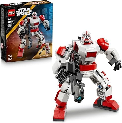LEGO Star Wars Mech klona Shock Troopera, zabawka dla dzieci do zbudowania, klocki dla 6-latka z ruchomą figurką, prezent dla chłopca od 6 lat, dla dziewczynki i fanów Gwiezdnych Wojen 75448