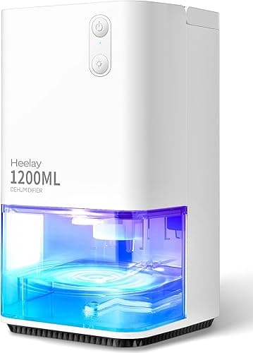 Osuszacz Powietrza 1200 ml - Elektryczny, Energooszczędny, Przenośny, Cichy, Automatyczne Wyłączanie, 7 Kolorów Światła - Do Sypialni, Łazienki, Domu