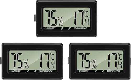 Thlevel Cyfrowy termometr LCD, higrometr, miernik temperatury, wilgotności, termometr do szklarni, samochodów, domu, biura, 3 szt