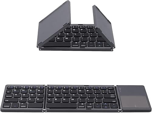 Mcbazel Uniwersalna bezprzewodowa klawiatura z panelem dotykowym do systemu Android z systemem Windows, laptop, tablet, smartfon, urządzenie - szara