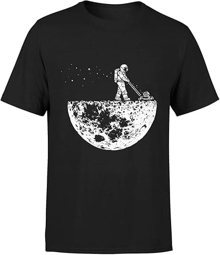 ESCOBART T-shirt męski z nadrukiem | śmieszne, zabawne powiedzonka | komiks vintage fajny nadruk design bawełniany t-shirt | czarna koszulka męska z nadrukiem z motywem przestrzeni, Astronauta, L