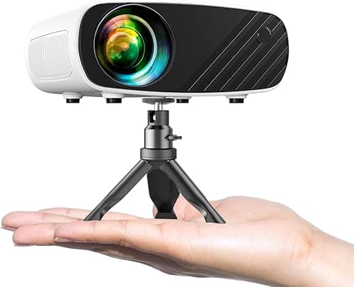 projektor ELEPHAS 1080P Full HD, 14000Lux 4K ze statywem i torbą, kompatybilny z telefonem/Windows/TV Stick/HDMI/USB