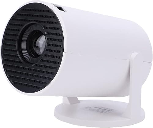 Przenośny Mini Projektor 4K, Projektor Kina Domowego 50 ANSI, Uchwyt Obrotowy 240°, Niski Poziom Hałasu 25 DB, do Wieczorów Filmowych w Sypialni, Kempingów, Dzieci, Rozrywki w