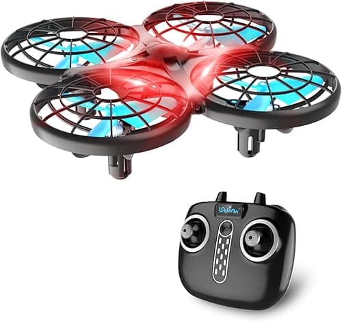 Loolinn | dron dla dzieci – mini dron, RC Quadrocopter z technologią antykolizyjną / 360° flips/tryb sterowania ręcznego/dostarczane są dwa baterie (Prezent dla dzieci)