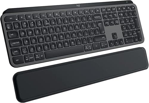 Logitech MX Keys S Bezprzewodowa Klawiatura, o Niskim Profilu, Precyzyjne Ciche Pisanie, Programowalne Klawisze, Podświetlana, Bluetooth, USB C, na PC, Linux, Chrome, Mac, QWERTY US Intl - Czarny